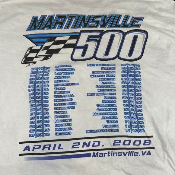 Hanes NASCAR Martinsville 500 Race Schedule Graphic T-Shirt 2006 Virginia Racing - Picture 4 of 9